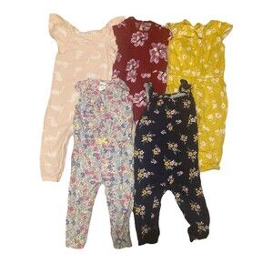 Baby Girl 9-12M Spring/Summer Jump Suits Lot Of 5 Carters/OldNavy/Cat&Jack